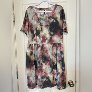 Tie-Dye Short Sleeve Dress